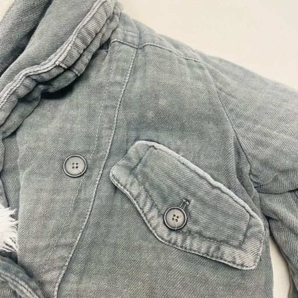 Free people womens crop jacket winter size Small collar removible - Picture 6 of 10